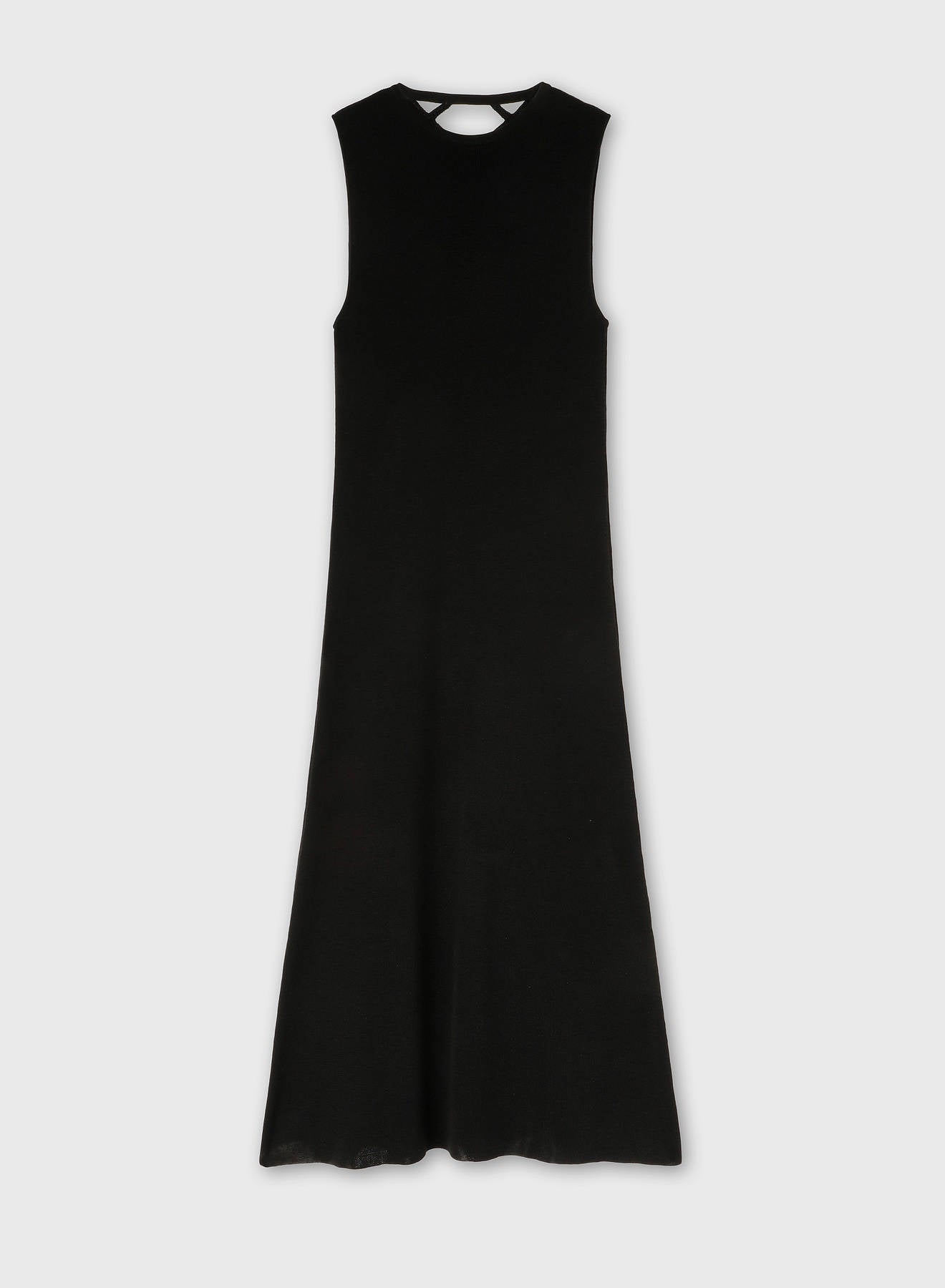 SILK KNIT DRESS WITH CROCHET DETAIL BLACK