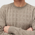 Retori Window Crewneck Sand - Knitwear - Luxury Sweaters for Men - Detail