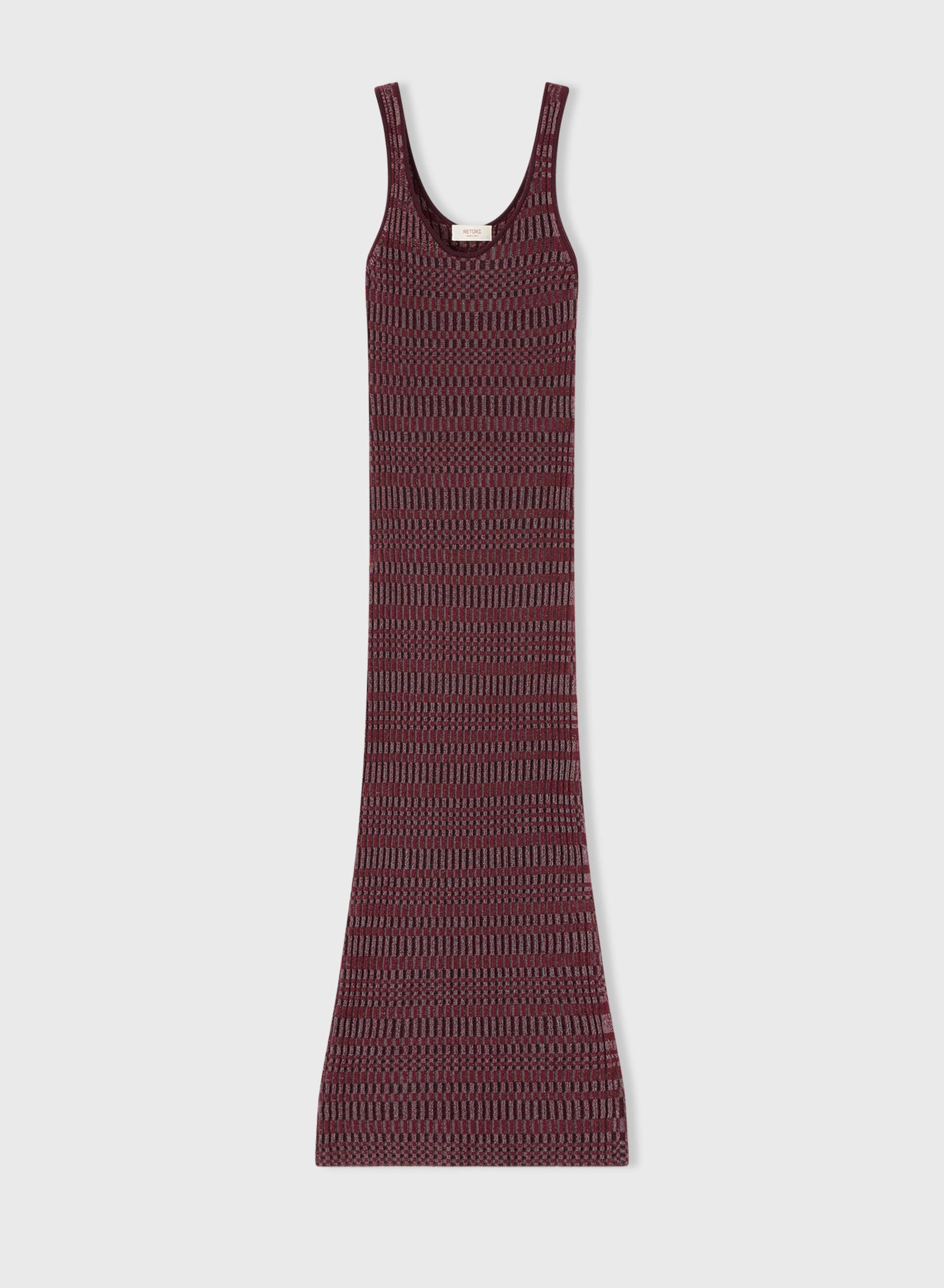 Retori Jacquard Sleeveless Scoop Neck Dress With Vanise' Details Mauve - Knitwear - Luxury Dresses for Women