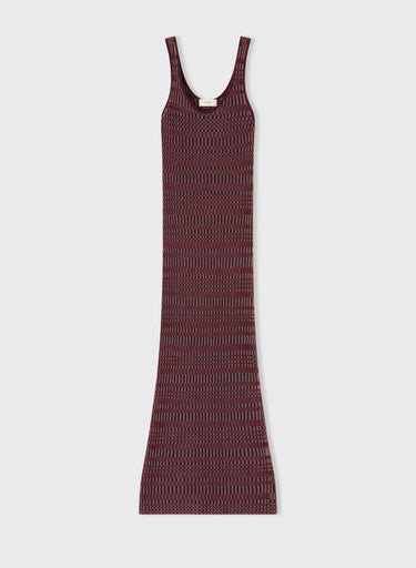 Retori Jacquard Sleeveless Scoop Neck Dress With Vanise' Details Mauve - Knitwear - Luxury Dresses for Women