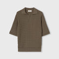 Retori Micro Argyle Polo Military Green - Knitwear - Luxury Polos for Men