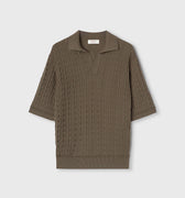 Retori Micro Argyle Polo Military Green - Knitwear - Luxury Polos for Men