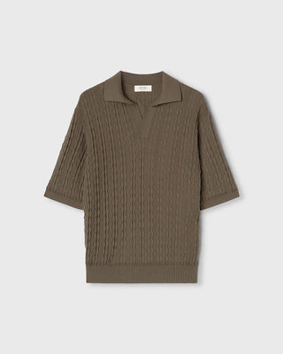 Retori Micro Argyle Polo Military Green - Knitwear - Luxury Polos for Men