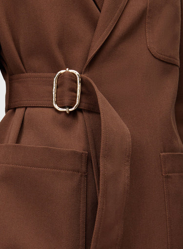Retori Denim Belt Jacket Clay - Ready To Wear - Luxury Coats & Jackets for Women - Detail