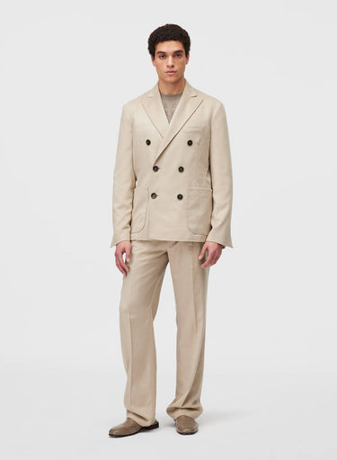 Retori Double Breasted Blazer Natural - Ready To Wear - Luxury Coats & Jackets for Men - Full Model