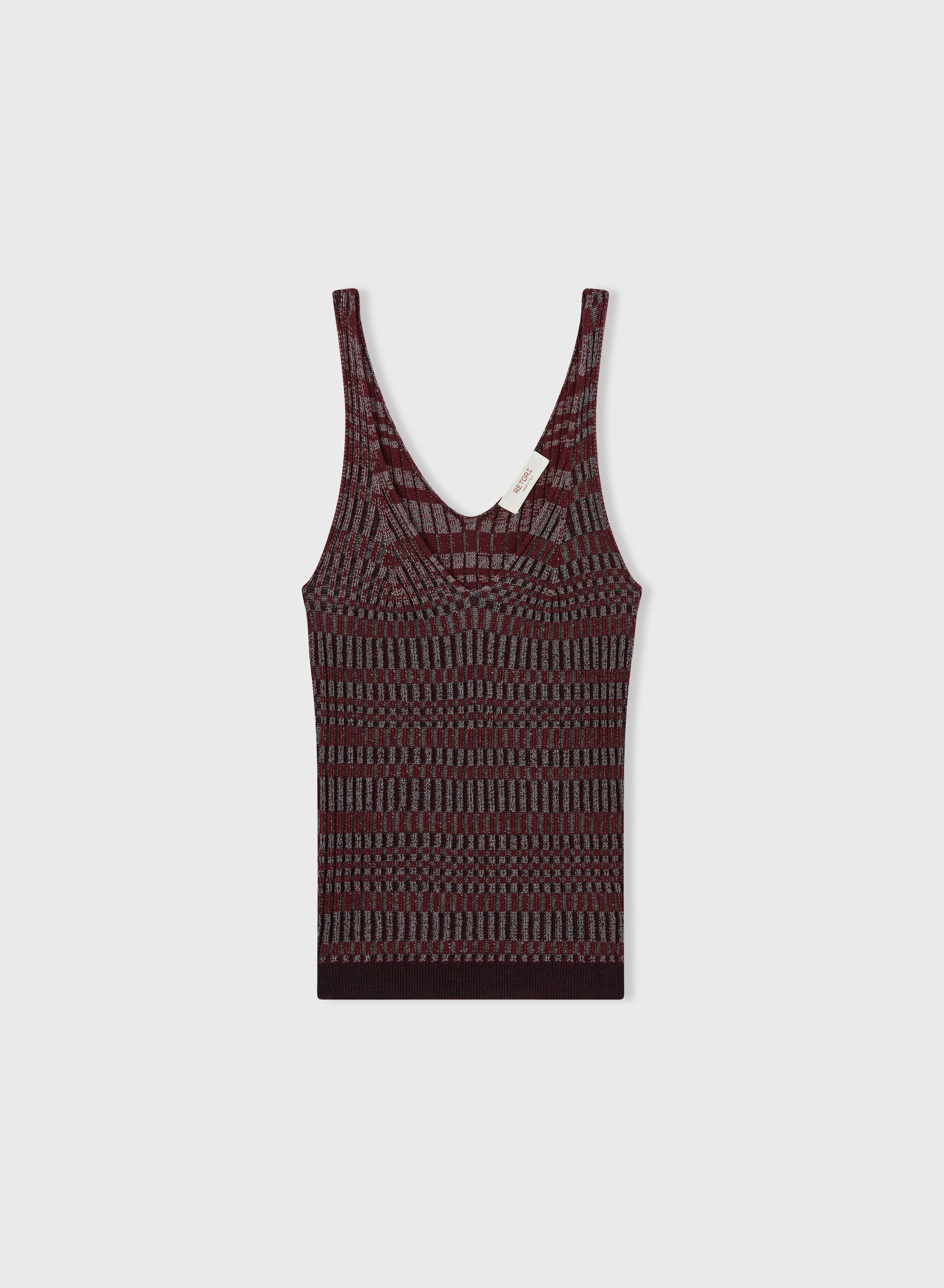 Retori Jacquard Tank Top With Vanise' Details Mauve - Knitwear - Luxury Tank Tops for Women