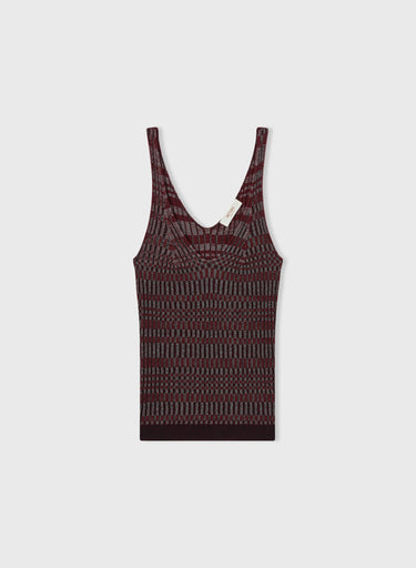 Retori Jacquard Tank Top With Vanise' Details Mauve - Knitwear - Luxury Tank Tops for Women