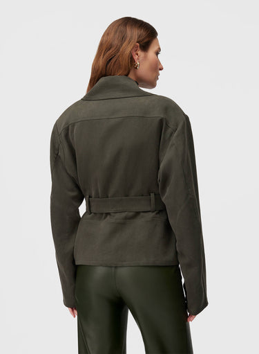 Retori Mini Trench Dark Green - Ready To Wear - Luxury Trench Coats for Women - Back