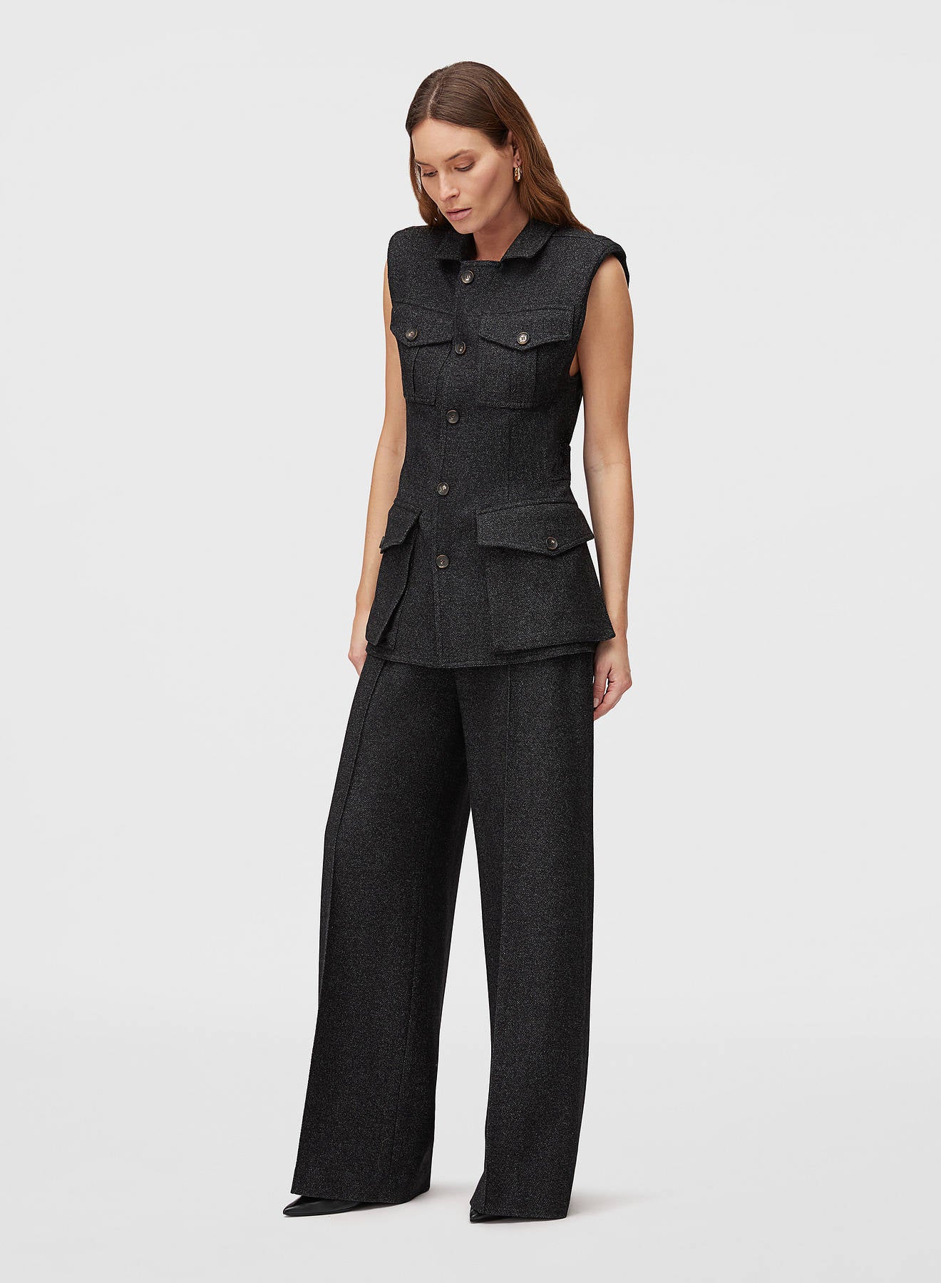 Retori Heavy Jersey Relaxed Pants Black - Ready To Wear - Luxury Trousers for Women - Full Model