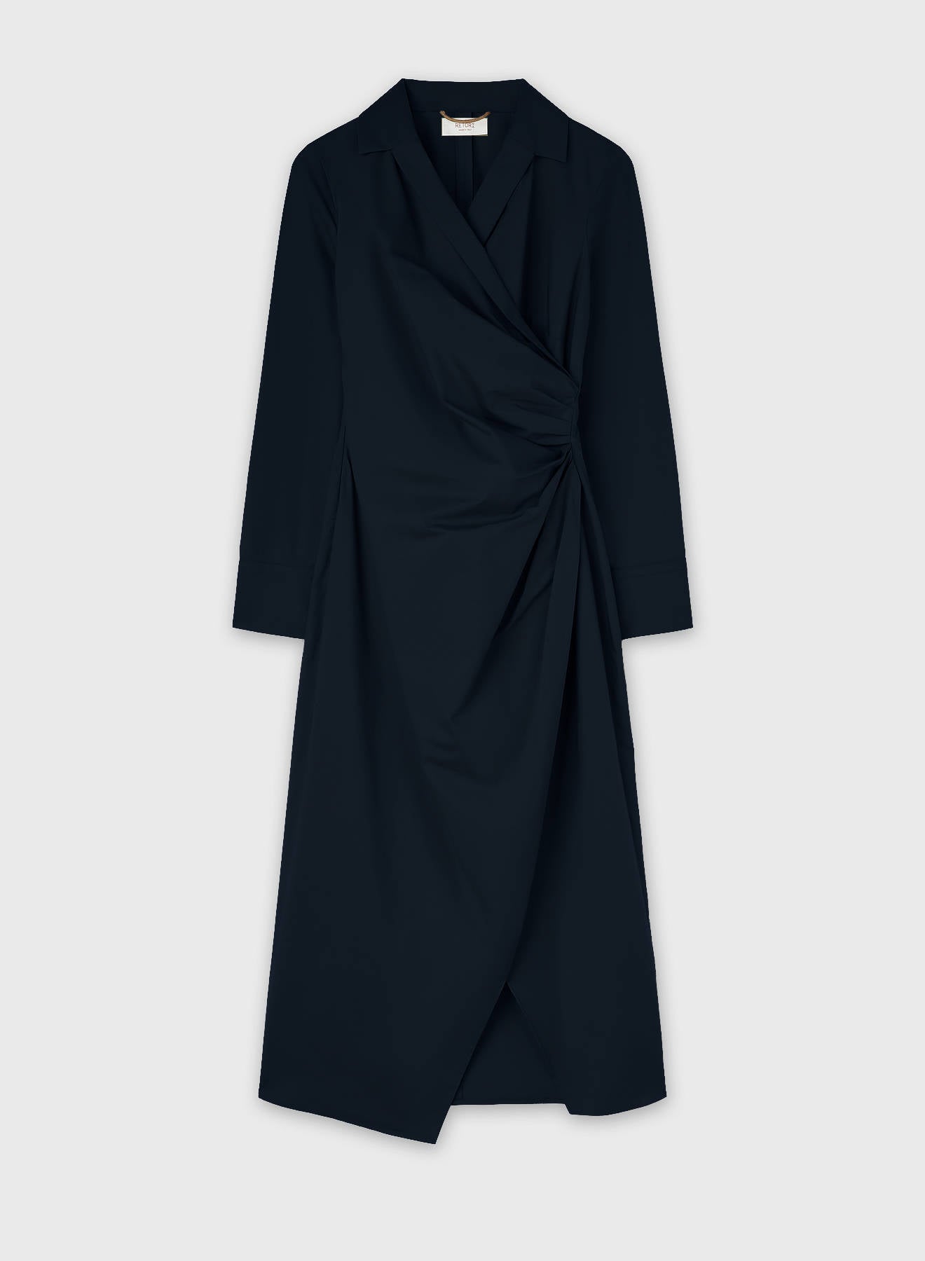 POPELINE COTTON STRETCH DRESS NAVY