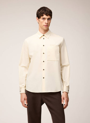 CAMICIA IN POPELINE DI COTONE ELASTICIZZATO CON RICAMO