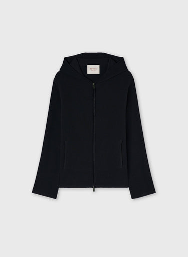 FELPA ZIPPATA IN MAGLIA CON CAPPUCCIO