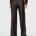 Retori Leather Pants Chocolate - Ready To Wear - Luxury Trousers for Women - Front