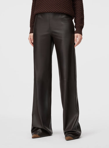 Retori Leather Pants Chocolate - Ready To Wear - Luxury Trousers for Women - Front