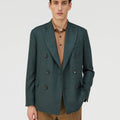 Retori Double Breasted Peak Lapel Blazer Green - Ready To Wear - Luxury Coats & Jackets for Men