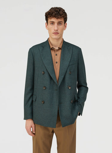 Retori Double Breasted Peak Lapel Blazer Green - Ready To Wear - Luxury Coats & Jackets for Men