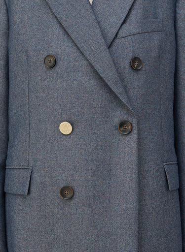 Retori Double Breasted Blazer Denim Blu - Ready To Wear - Luxury Coats & Jackets for Women