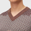 Retori Reversibile Jacquard Vest Amaranto - Knitwear - Luxury Sweaters for Men - Detail