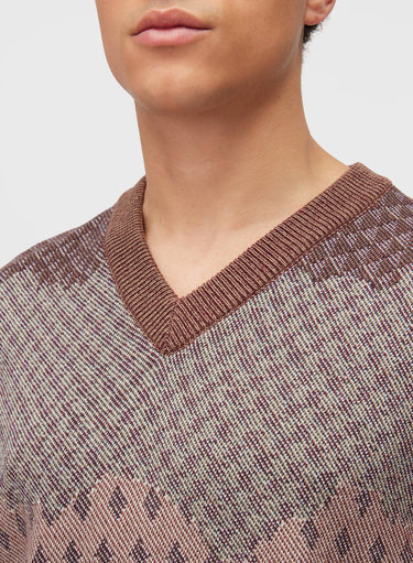 Retori Reversibile Jacquard Vest Amaranto - Knitwear - Luxury Sweaters for Men - Detail
