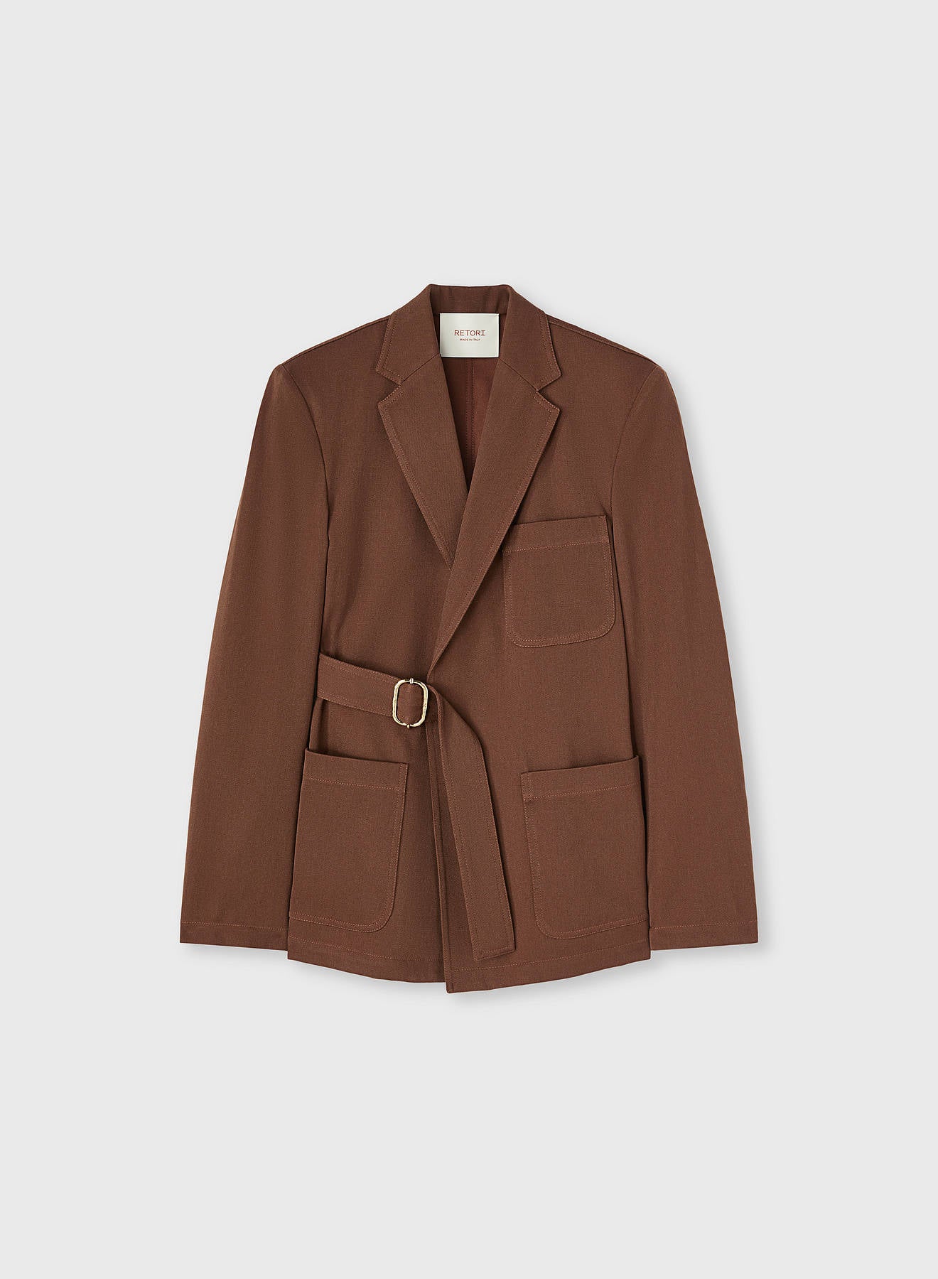 Retori Denim Belt Jacket Clay - Ready To Wear - Luxury Coats & Jackets for Women