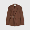 Retori Denim Belt Jacket Clay - Ready To Wear - Luxury Coats & Jackets for Women