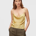 Retori Spaghetti Straps Top Pale Yellow - Ready To Wear - Luxury Tank Tops for Women - Front