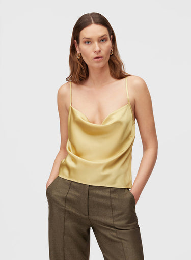 Retori Spaghetti Straps Top Pale Yellow - Ready To Wear - Luxury Tank Tops for Women - Front