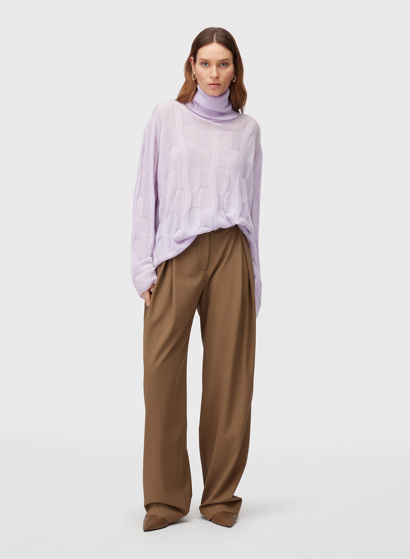Retori Waves Turtleneck Iris - Knitwear - Luxury Sweaters for Women - Full Model