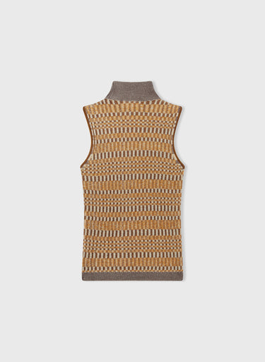 Retori Jacquard Sleeveless Turtleneck With Vanise' Details Sun - Knitwear - Luxury Sweaters for Women