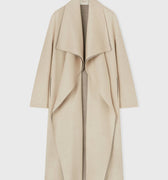 Retori Double Shawl Collar Coat Ivory And Natural - Ready To Wear - Luxury Overcoats for Women