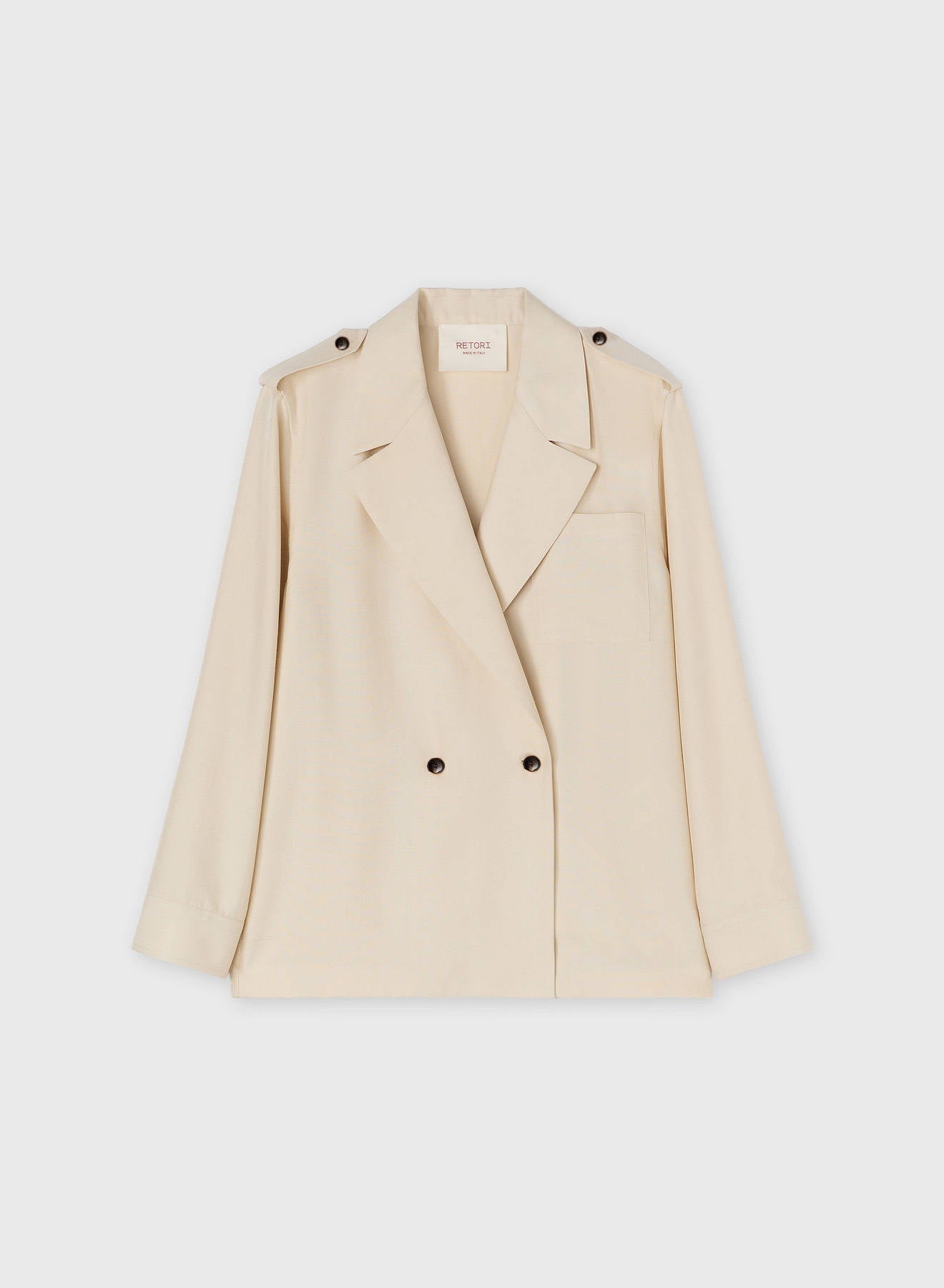 TWO BUTTONS SILK BLAZER BUTTER