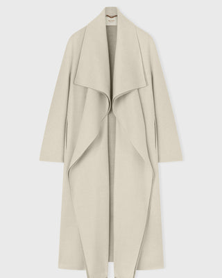 Retori Double Shawl Collar Coat Ivory And Natural - Ready To Wear - Luxury Coats & Jackets for Women