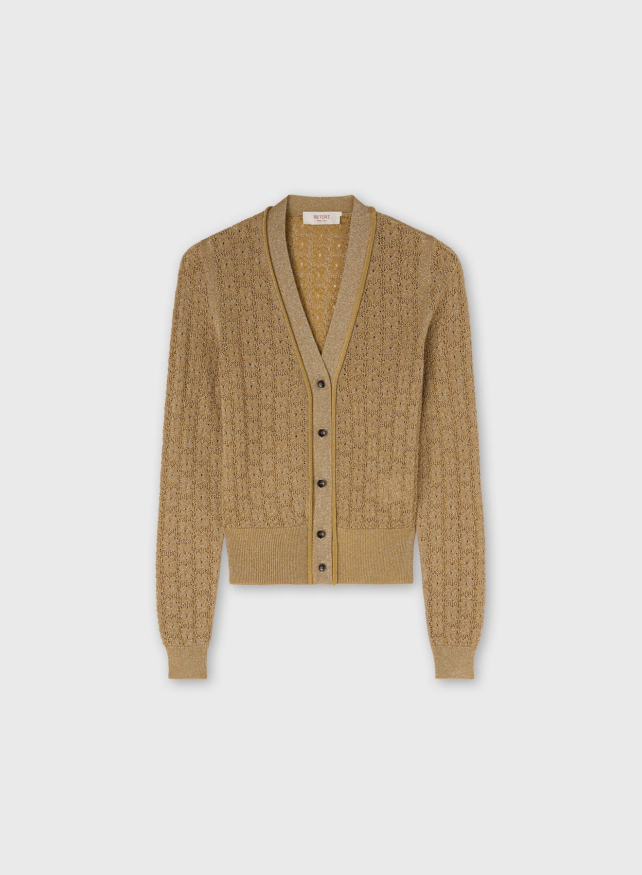LUREX JACQUARD KNIT CARDIGAN GOLD
