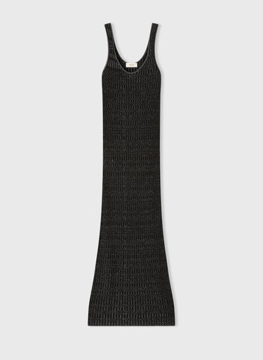Retori Jacquard Sleeveless Scoop Neck Dress With Vanise' Details Black - Knitwear - Luxury Dresses for Women
