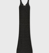 Retori Jacquard Sleeveless Scoop Neck Dress With Vanise' Details Black - Knitwear - Luxury Dresses for Women