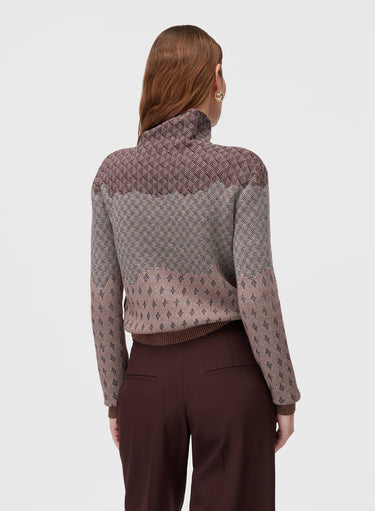 Retori Jacquard Turtleneck Amaranto - Knitwear - Luxury Sweaters for Women - Back