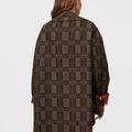 Retori Double Check Jacquard Reversible Outerwear Clay And Military Green - Ready To Wear - Luxury Coats & Jackets for Women - Back Model