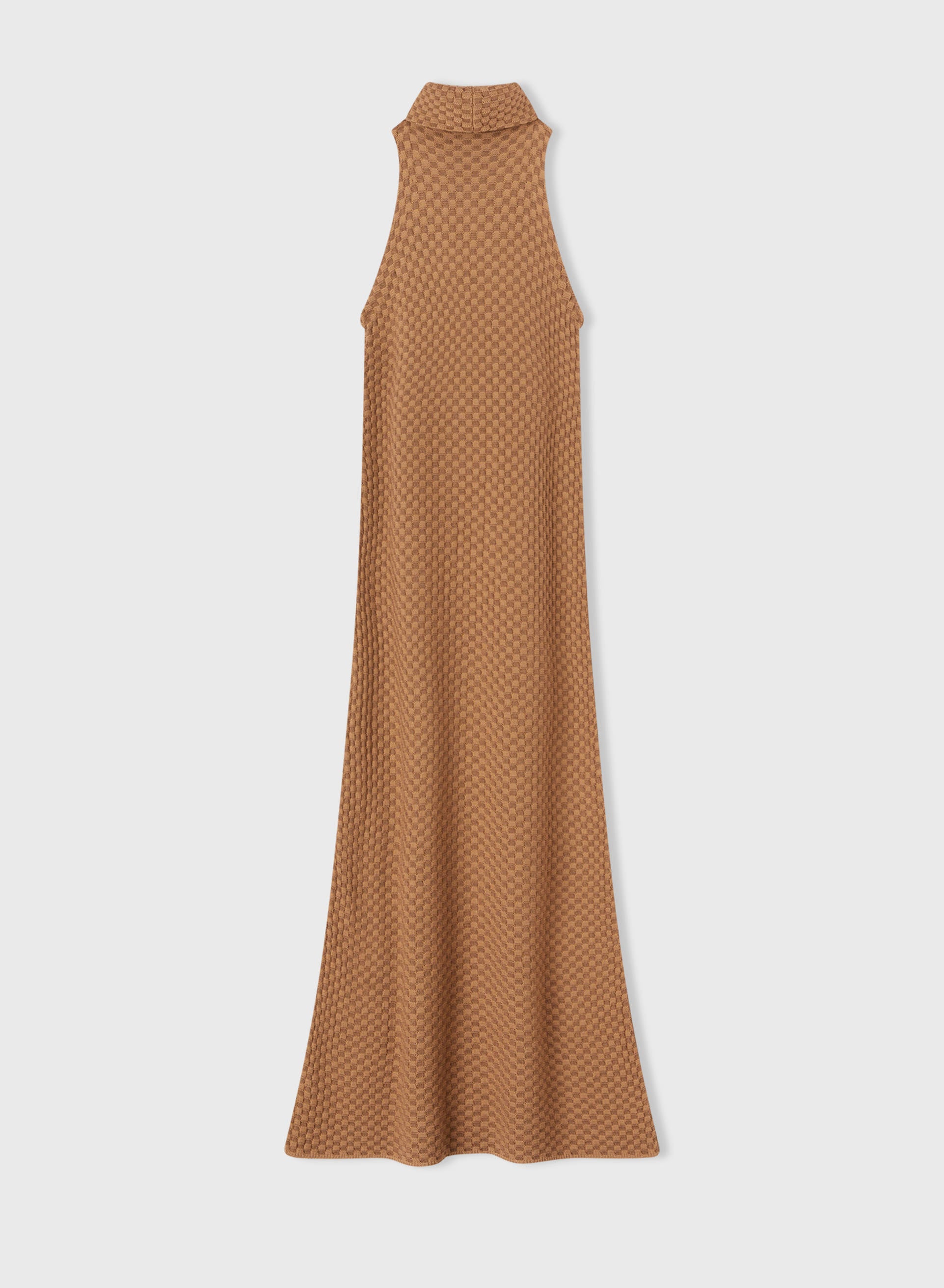 Retori Jacquard Sleeveless Maxi Collar Long Dress in Silk