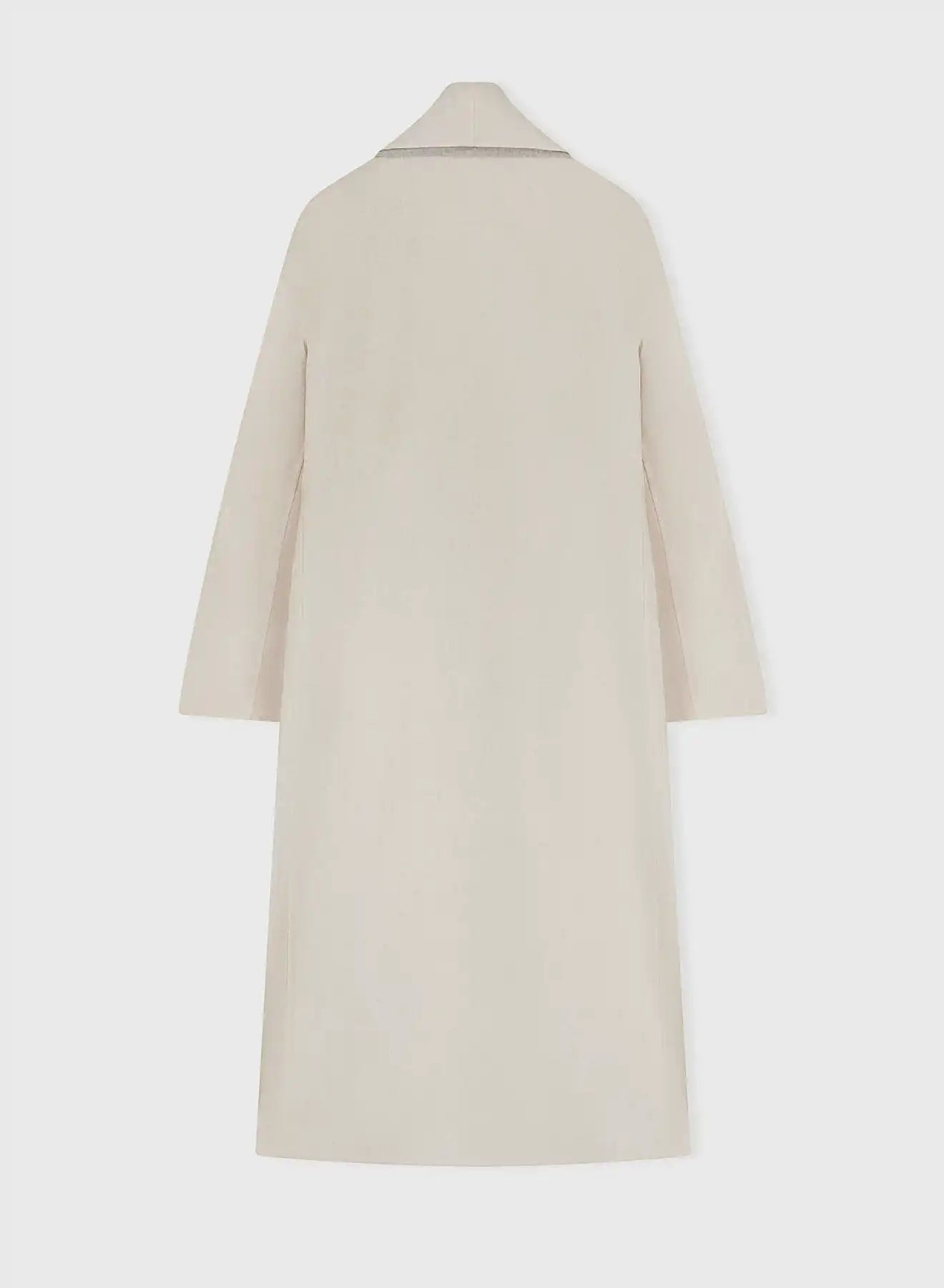 Retori Double Shawl Collar Coat Ivory And Natural - Ready To Wear - Luxury Overcoats for Women - Back