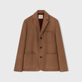 Retori Double Finishing Bicolor Cardi Blazer With Needle Pin Detail Camel And Amaranto - Ready To Wear - Luxury Coats & Jackets for Men