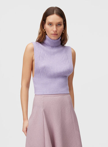 Retori Ribbed Top Iris - Knitwear - Luxury Sweaters for Women - Front