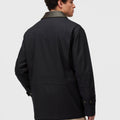 Retori Field Jacket With Leather Details Navy And Camel - Ready To Wear - Luxury Coats & Jackets for Men - Back