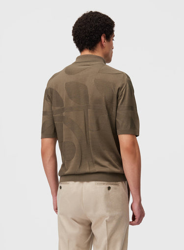 Retori Botanical Polo Military Green - Knitwear - Luxury Polos for Men - Back