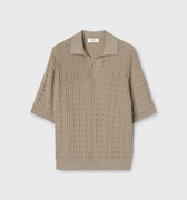 Retori Micro Argyle Polo Sand - Knitwear - Luxury Polos for Men