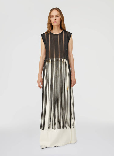 Retori Embroidered Fringed Vest Black - Ready To Wear - Luxury Vests for Women