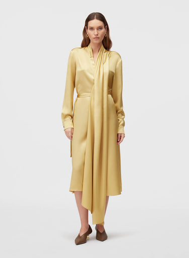 Retori Scarf Dress Pale Yellow - Ready To Wear - Luxury Dresses for Women - Front