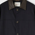 Retori Field Jacket With Leather Details Navy And Camel - Ready To Wear - Luxury Coats & Jackets for Men - Detail