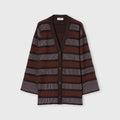 Retori Windows Long Cardigan Chocolate, Clay And Iris - Knitwear - Luxury Cardigans for Women