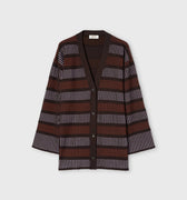 Retori Windows Long Cardigan Chocolate, Clay And Iris - Knitwear - Luxury Cardigans for Women