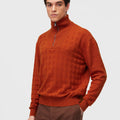 Retori Window Zip Up Mockneck Clay - Knitwear - Luxury Sweaters for Men - Front